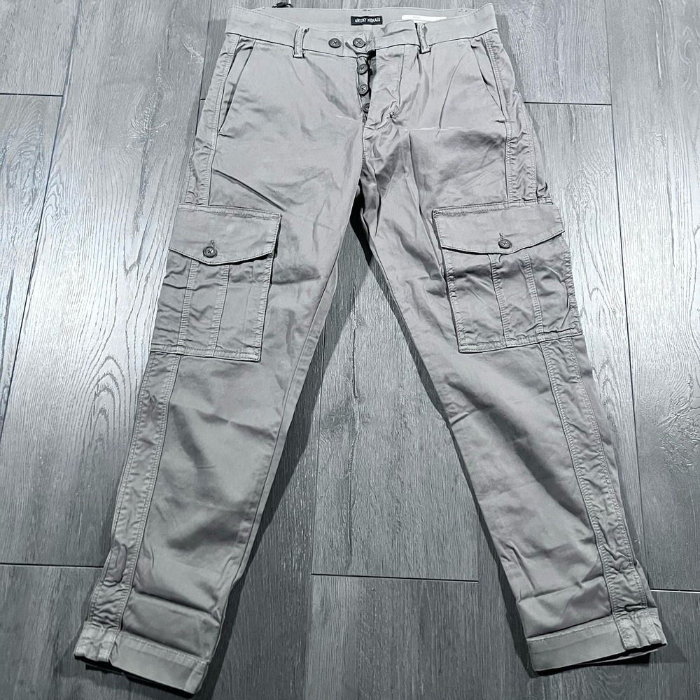 NEW Antony Morato Mens Cargo Pants 30x26 European Style Button Fly Army Green UK - Picture 2 of 10